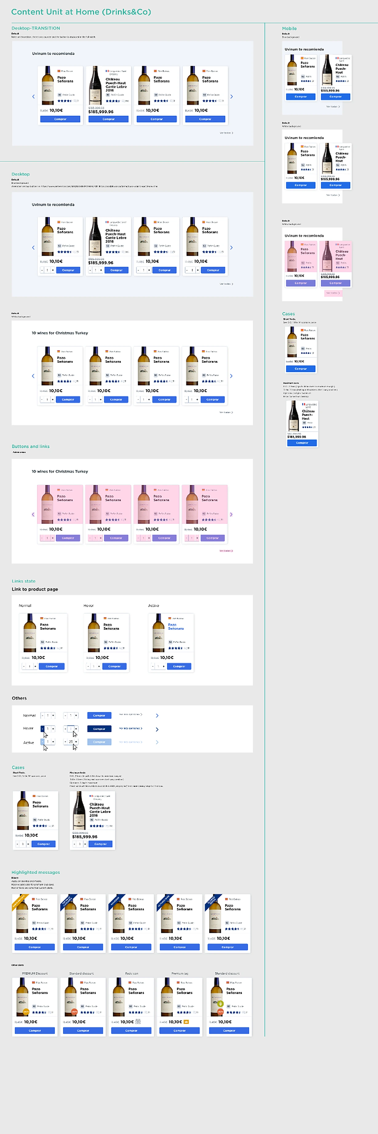 Drinks and Co content unit design system documentation